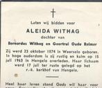 Weerselo 1874-Hengelo 1963 Aleida Withag, Verzamelen, Bidprentjes en Rouwkaarten, Bidprentje, Verzenden