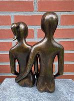 KOPPEL / randzitter / bronzen tuinbeeld, Nieuw, Info@huisentuindecoratiemarie.nl, Mensenbeeld, Huis en tuin decoratie marie