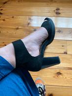 Fijne zwarte pumps /sandalen van Paul Green maat 40, Sandalen of Muiltjes, Ophalen of Verzenden, Zo goed als nieuw, Zwart