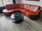 Leer hoekbank, Huis en Inrichting, Ophalen, Gebruikt, Vierpersoons of meer, Leer