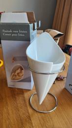 Friet puntzak van porselein inclusief houder, Huis en Inrichting, Keuken | Keukenbenodigdheden, Ophalen, Zo goed als nieuw