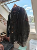 Oude leren brandweer jas, Kleding | Heren, Jassen | Winter, Ophalen of Verzenden, Gedragen, Maat 52/54 (L), Zwart