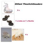 Partij theelichthouders Nr 4 Olifant OP=OP, Overige materialen, Info@abcwinkel.nl, Nieuw, Ophalen of Verzenden