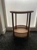 Rotan bijzettafel - 2 etages, Minder dan 55 cm, Rond, Zo goed als nieuw, Hout