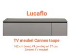 Tv meubel Cannes taupe (zwevend) UITVERKOOP van €1199,-, 150 tot 200 cm, Nieuw, Ophalen of Verzenden, Minder dan 100 cm
