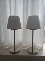 2 lampen op chroomkleurige voet, ook per stuk te koop, Huis en Inrichting, Zo goed als nieuw, Ophalen