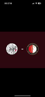 Ajax Feyenoord 2 kaarten naast elkaar te koop vak418, Tickets en Kaartjes, Twee personen, September