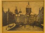 Litho st Nicolaaskerk te Amsterdam onduidelijk gesigneerd, Ophalen of Verzenden
