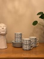 6 Saksisch Blauw Jager Eisenberg kop en schotel, Gebruikt, Ophalen of Verzenden, Overige stijlen, Kop(pen) en/of Schotel(s)