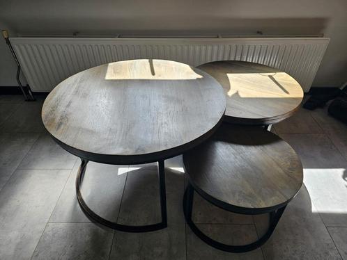 Ronde salon tafel set, Huis en Inrichting, Tafels | Salontafels, Zo goed als nieuw, Minder dan 50 cm, 50 tot 100 cm, 50 tot 100 cm