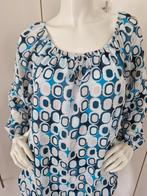 BLOUSE RETRO PRINT MT M, Sensi Wear, Blauw, Maat 38/40 (M), Ophalen of Verzenden