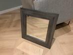Mooie vierkante spiegel met antraciet frame, Ophalen, Minder dan 50 cm, Vierkant, Zo goed als nieuw