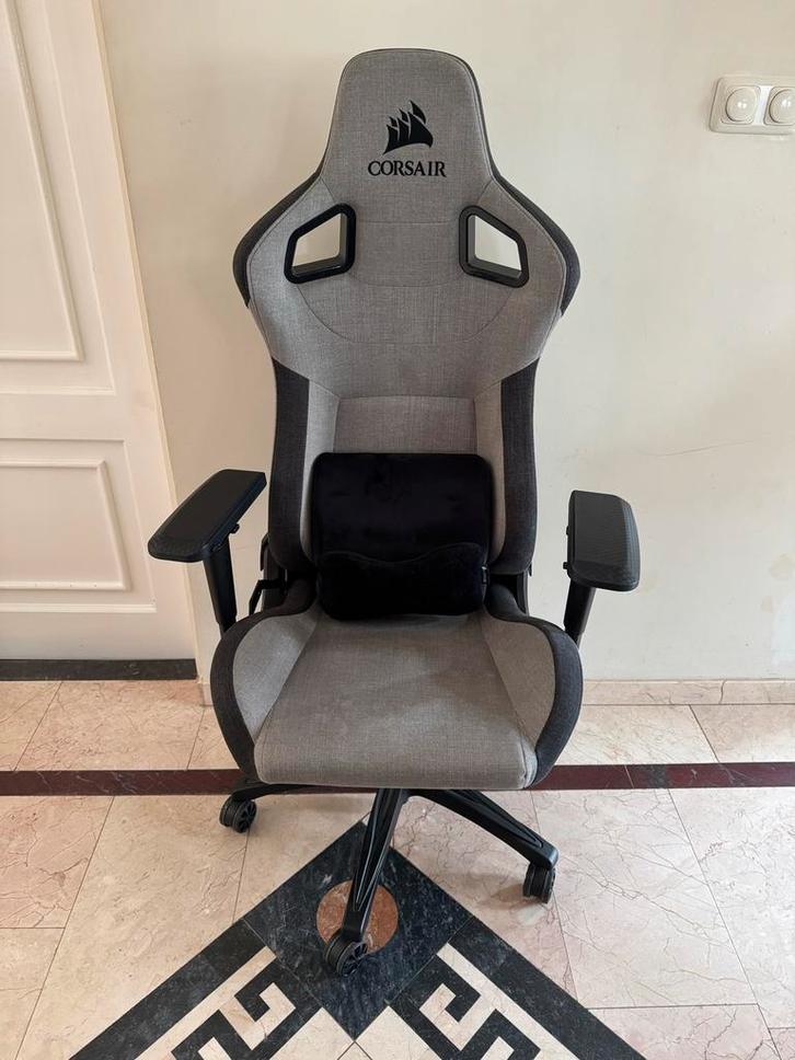 Game-stoel Corsair T3 Rush (2023), Huis en Inrichting, Bureaustoelen, Gebruikt, Bureaustoel, Grijs, Gaming bureaustoel, Ophalen