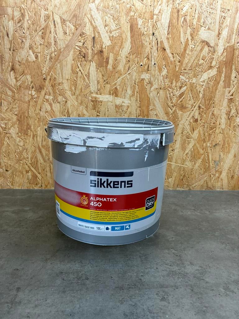 Sikkens Alphatex 4SO Mat Buitenverf - 7L Wit, 5 tot 10 liter, Wit, Ophalen of Verzenden, Verf