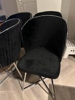 6 Nieuwe Zwarte Eetkamerstoelen - Modern Design, Zwart, Nieuw, Ophalen of Verzenden, Stof