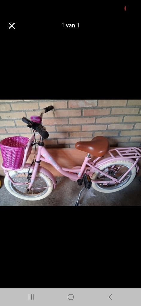 Puck meisjes fiets 16 inch, Fietsen en Brommers, Ophalen, Gebruikt, Terugtraprem, 16 inch