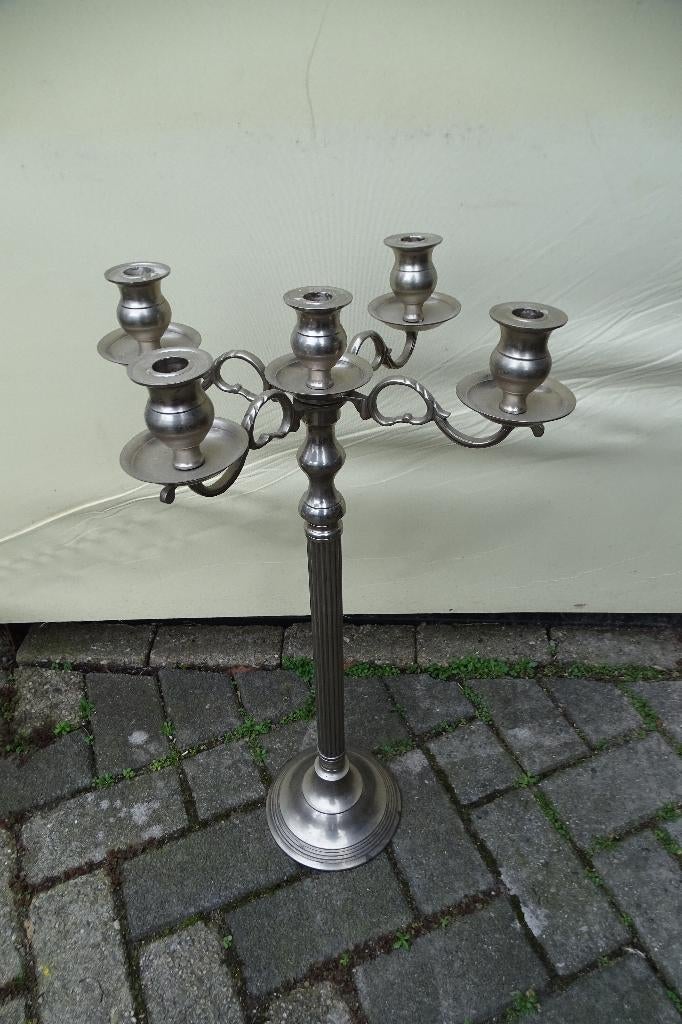 Kandelaar, 5 armig, Huis en Inrichting, Woonaccessoires | Kandelaars en Kaarsen, Ophalen, Gebruikt, 50 tot 75 cm, Metaal