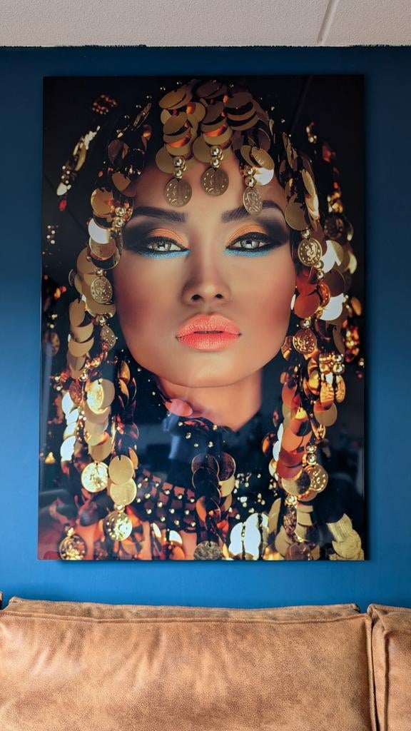 GlasSchilderij Cleopatra, Ophalen, Zo goed als nieuw, Schilderij, 75 cm of meer