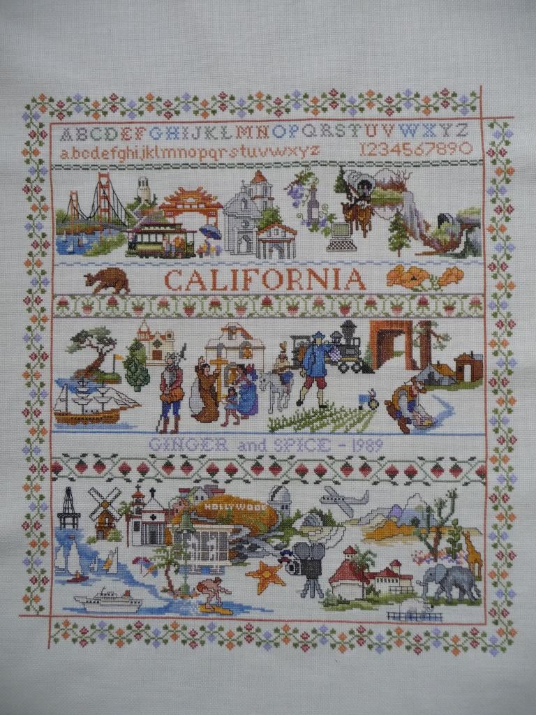 Borduurwerk "California', Ophalen of Verzenden, Zo goed als nieuw, Handborduren, Onderdeel of Toebehoren