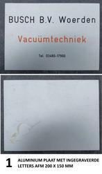 Gegraveerde apparaat plaat Busch BV Woerden, Verzamelen, Ophalen of Verzenden, Zo goed als nieuw, Reclamebord