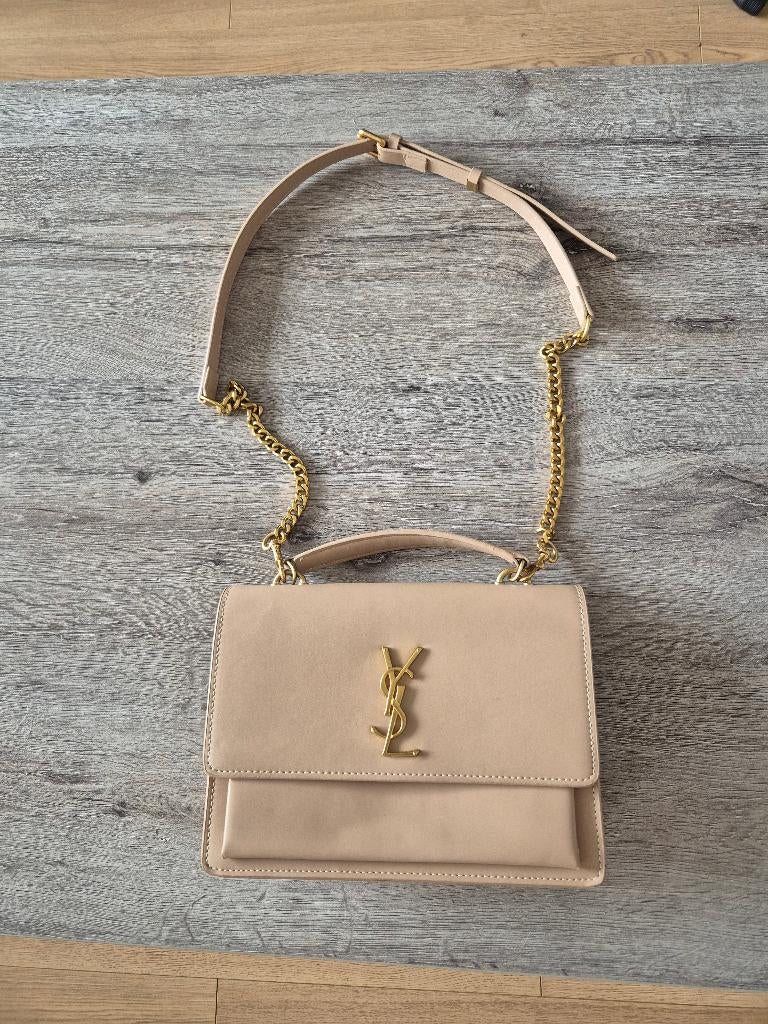YSL tas, Ophalen of Verzenden, Zo goed als nieuw, Beige, Schoudertasje