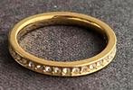 Swarovski ring kleur geelgoud. Maat 55 / 17, Overige materialen, Ophalen of Verzenden, Zo goed als nieuw, 17 tot 18