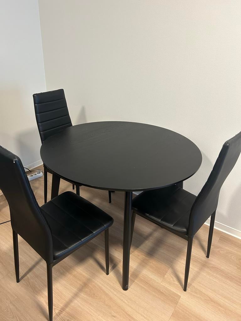 IKEA Lisabo eettafel - Zwart, rond, Huis en Inrichting, Tafels | Eettafels, Ophalen, Gebruikt, 100 tot 150 cm, Rond
