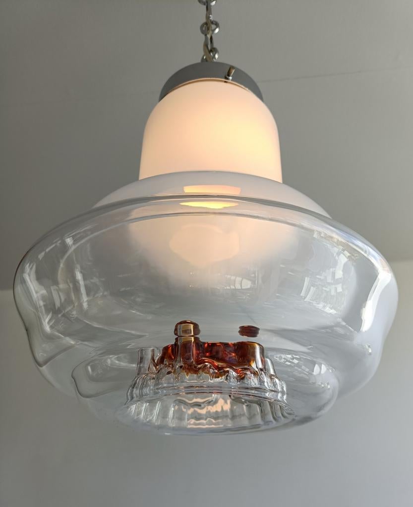 Mazzega hanglamp, Ophalen, Gebruikt, Glas, Minder dan 50 cm