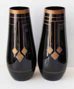 Paar Art Nouveau Deco Jugendstil glazen vazen glas vaas , Verzenden