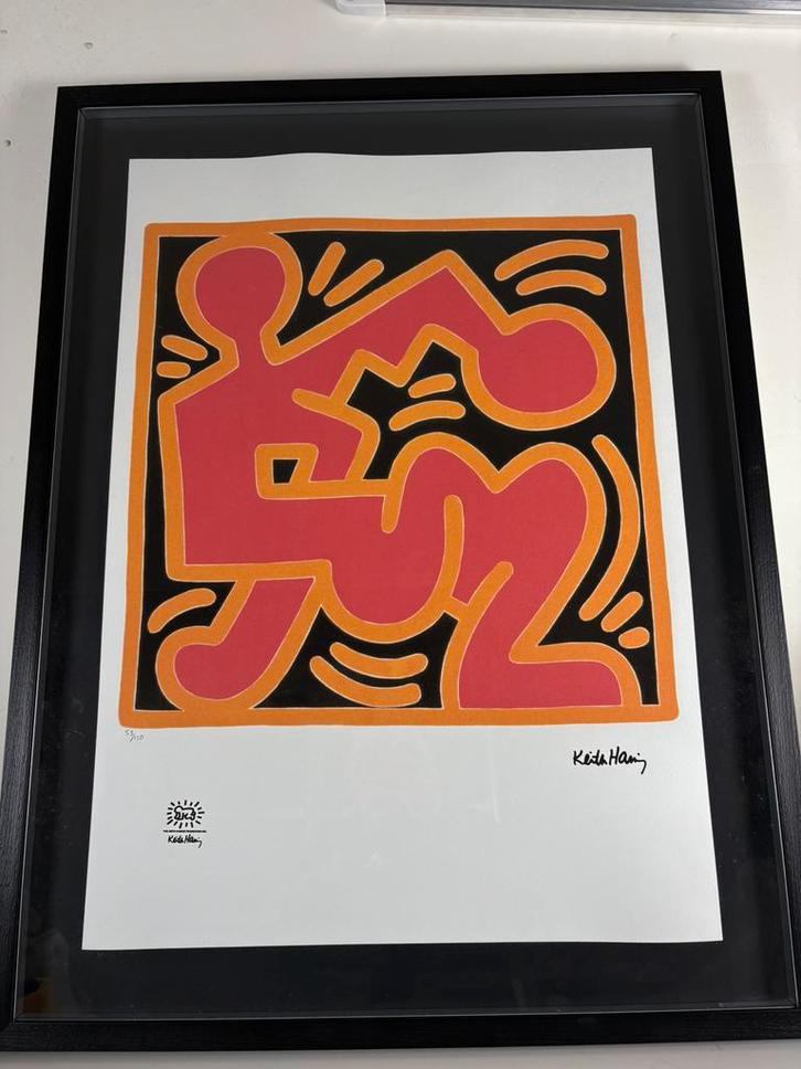 Keith Haring Limited Edition Litho 59/150 Certificaat lijst, Antiek en Kunst, Kunst | Litho's en Zeefdrukken, Ophalen of Verzenden
