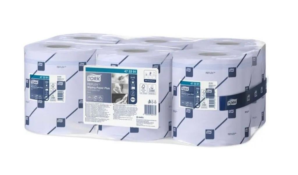 Tork 473391 Reflex poetspapier plus blauw M4 - 6 rollen, Ophalen of Verzenden, Overige typen
