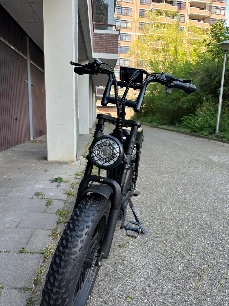 Zwarte OUXI C80 mat zwart fatbike, Zo goed als nieuw, 59 cm of meer, 30 tot 50 km per accu, Ophalen