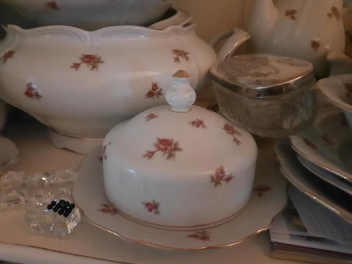 ZELDZAAM!! Botervloot Wunsiedel Bavaria vol roze roosjes, Antiek en Kunst, Antiek | Servies los, Ophalen of Verzenden