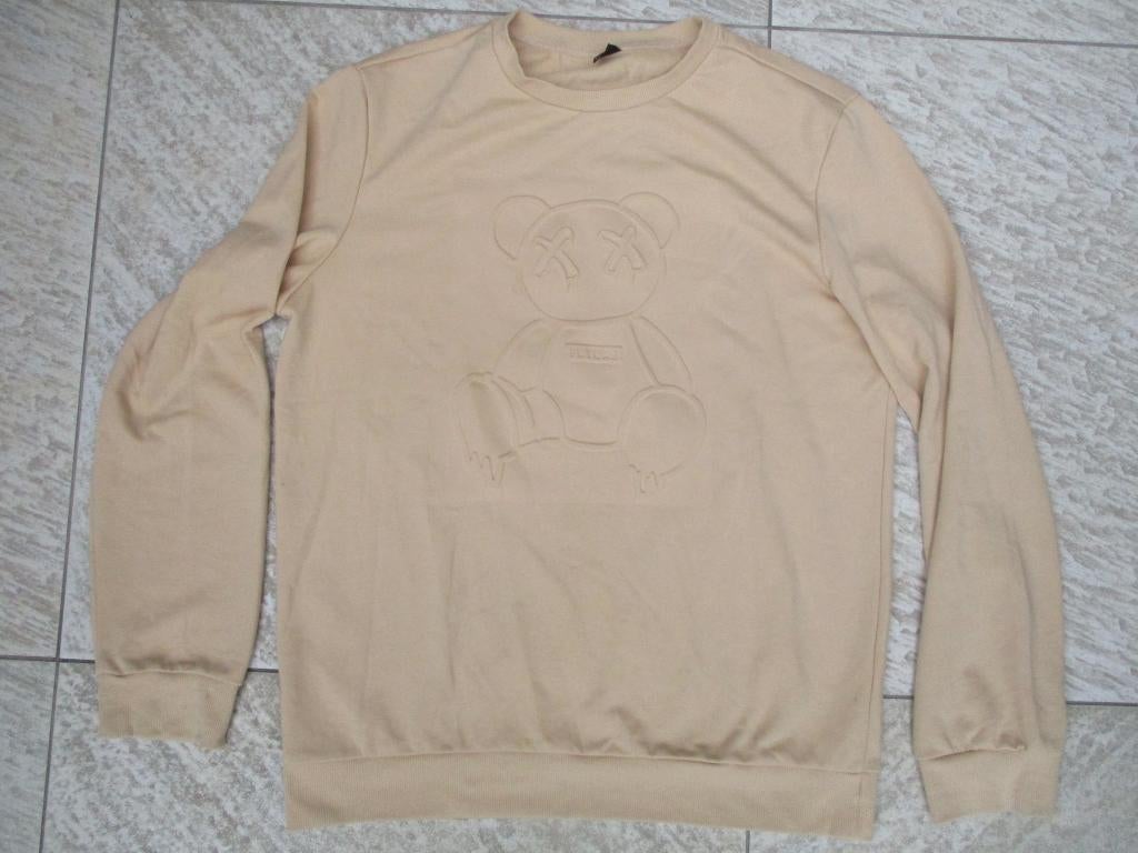 Beige sweater trui maat M truitje horror beer, Ophalen of Verzenden, Zo goed als nieuw, Maat 48/50 (M), Beige