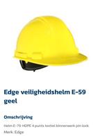 Edge Veiligheidshelm E-59 Geel (2 stuks), Doe-het-zelf en Verbouw, Veiligheidshelmen, Ophalen of Verzenden, Nieuw