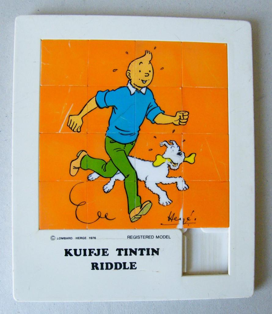 Kuifje schuifpuzzel uit 1975, Ophalen of Verzenden, Kuifje, Zo goed als nieuw, Beeldje of Figuurtje