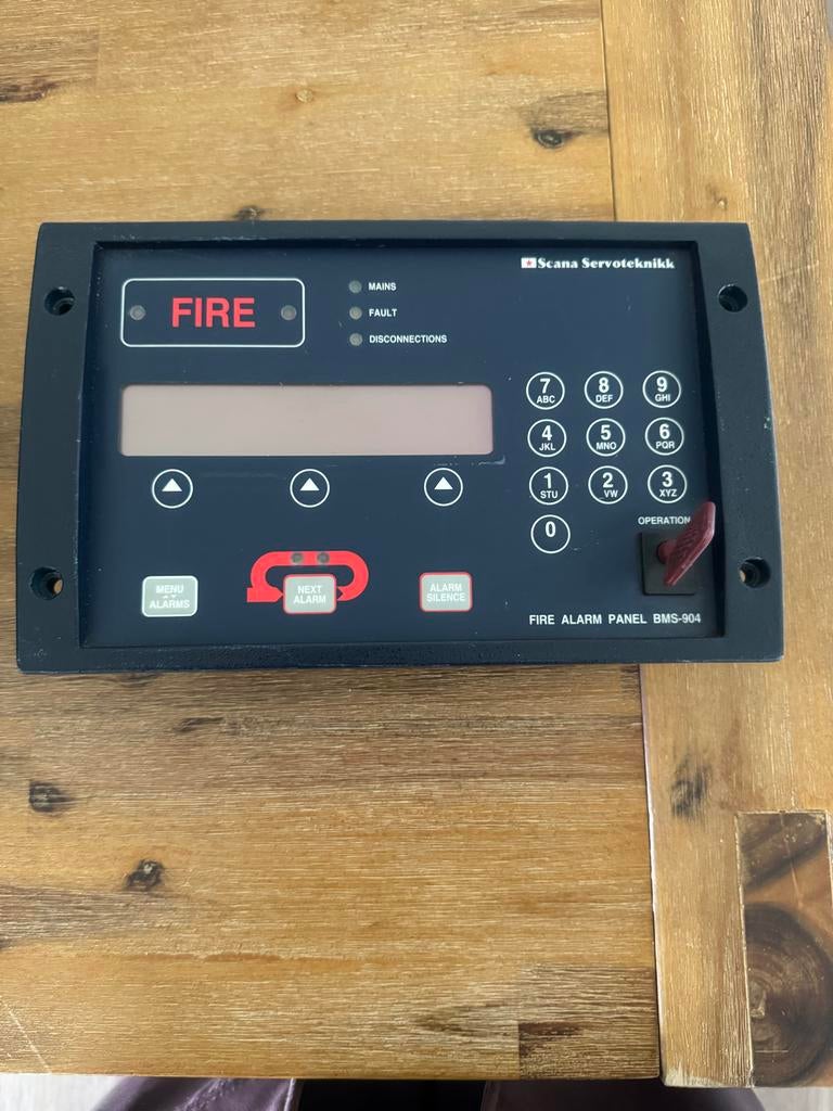 Scana Servoteknikk BMS-904 BTE Brandalarm Paneel 27V, Scana Servoteknikk, 904 BTE Fire, Zo goed als nieuw, BMS-904 BTE Fire Alarm Panel 27V