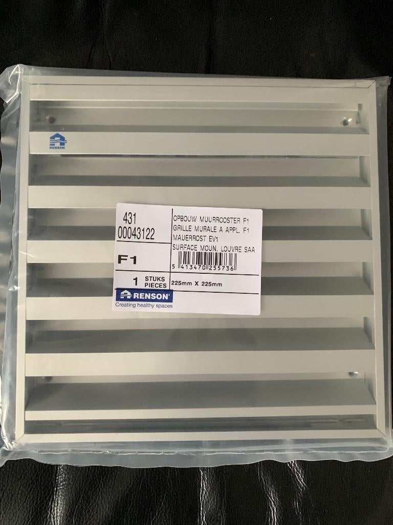 Ventilatie rooster Renson 22,5x22,5cm NIEUW!!!, Ophalen of Verzenden, Nieuw, Ventilator