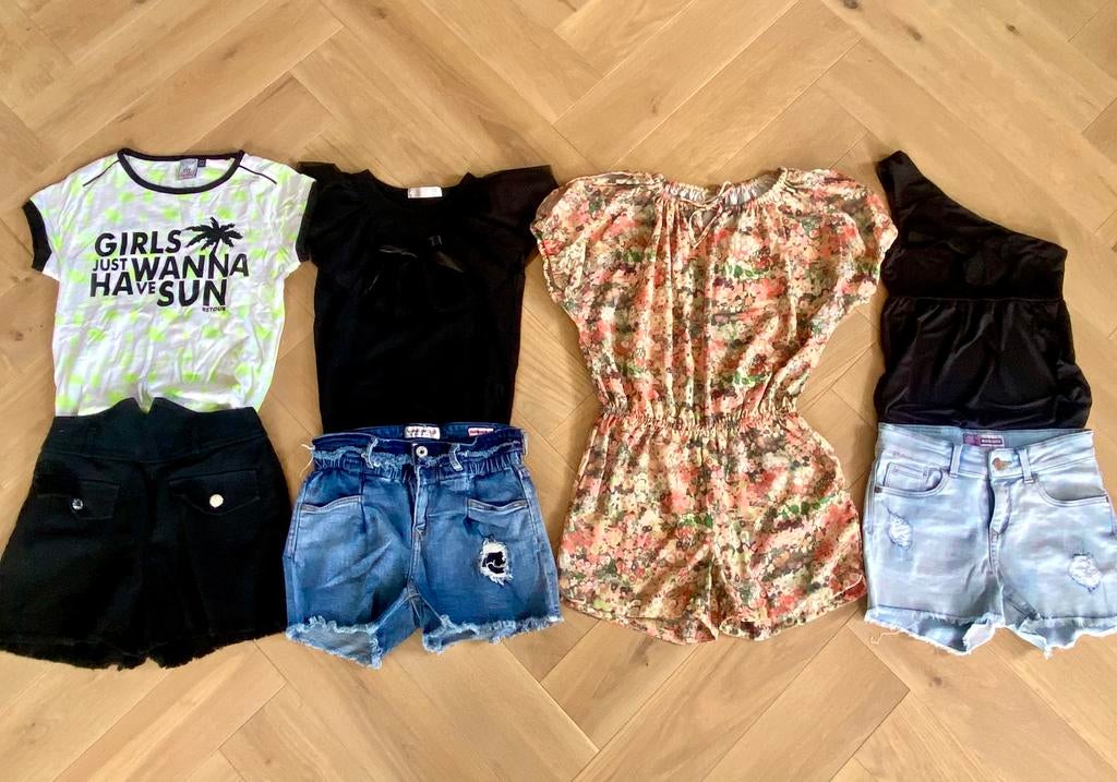 XL pakket meidenkleding, 146/152, zomer (ca. 53 stuks)!, Kinderen en Baby's, Kinderkleding | Maat 152, Ophalen of Verzenden, Zo goed als nieuw