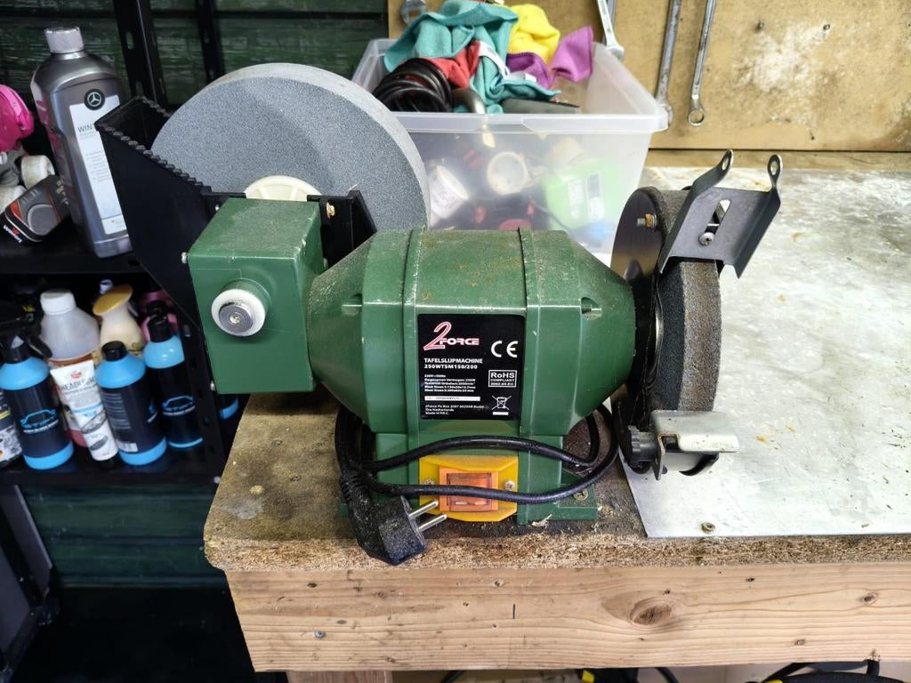 2forse tafel slijpmachine, Doe-het-zelf en Verbouw, Gereedschap | Slijpmachines, Ophalen, Gebruikt, Minder dan 700 watt, Werkbankslijpmachine