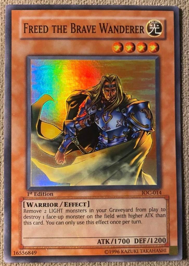 Yu-Gi-Oh! Freed the Brave Wanderer IOC 1st Edition !, Hobby en Vrije tijd, Verzamelkaartspellen | Yu-gi-Oh!, Zo goed als nieuw