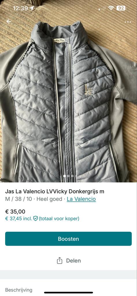 La Valencio LVVicky paardrij jasje dames - Donkergrijs M, Ophalen of Verzenden, Gedragen, Maat 38/40 (M), Grijs