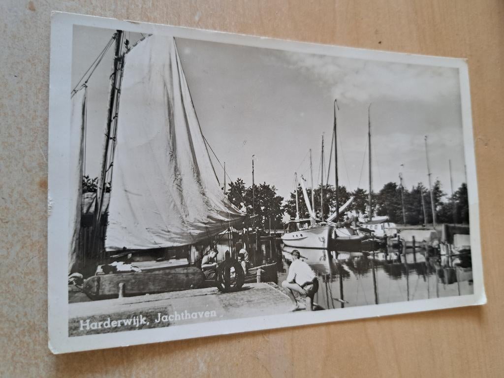 foto van Harderwijkse jachthaven plm. 1955, Gebruikt, Verzenden, 1940 tot 1960, Prent