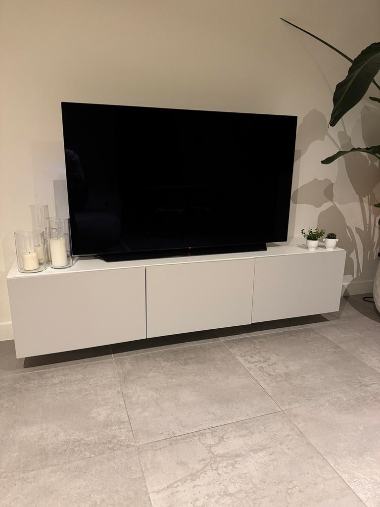 Tv meubel off white 180 cm, Ophalen, 150 tot 200 cm, Zo goed als nieuw, Minder dan 100 cm
