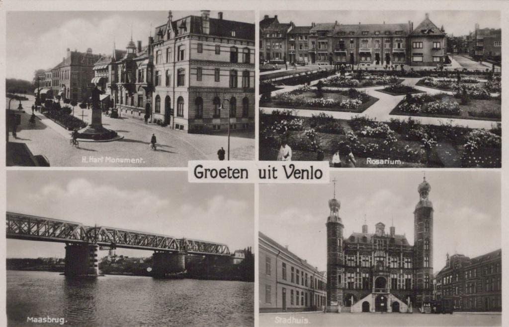 VENLO - ca 1940 -Vierluik, Verzamelen, Ansichtkaarten | Nederland, Verzenden, 1920 tot 1940, Gelopen, Limburg