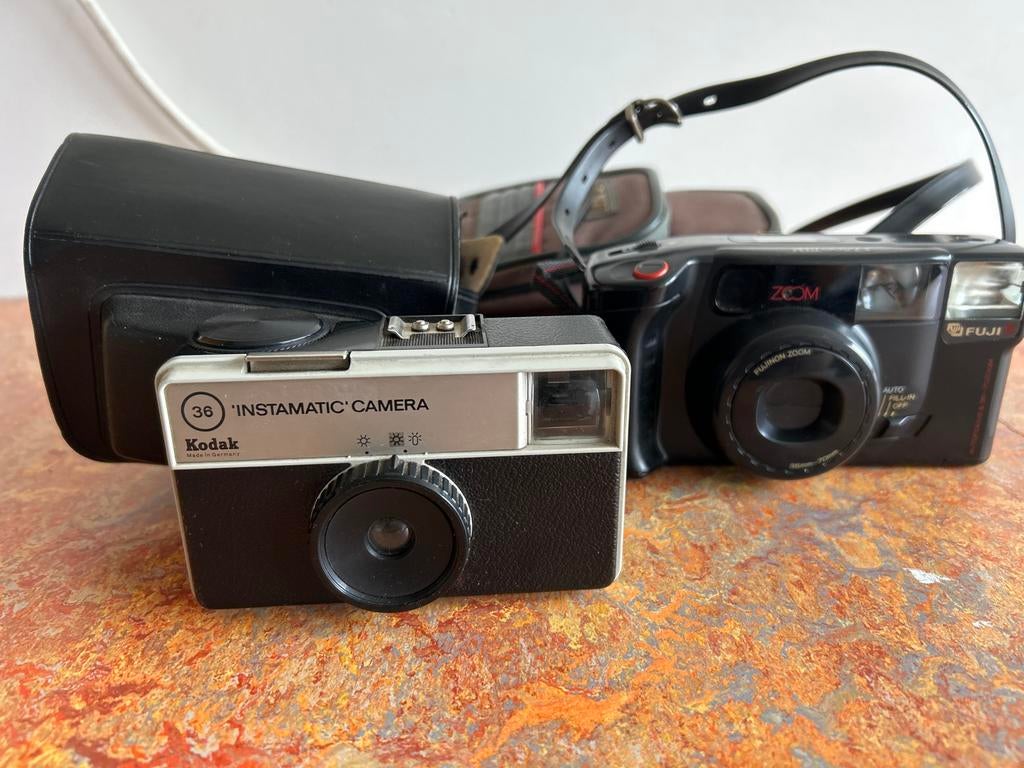Vintage Kodak Instamatic & Fuji fototoestel - Werking onbeke, Audio, Tv en Foto, Fotocamera's Analoog, Ophalen, Niet werkend, Compact