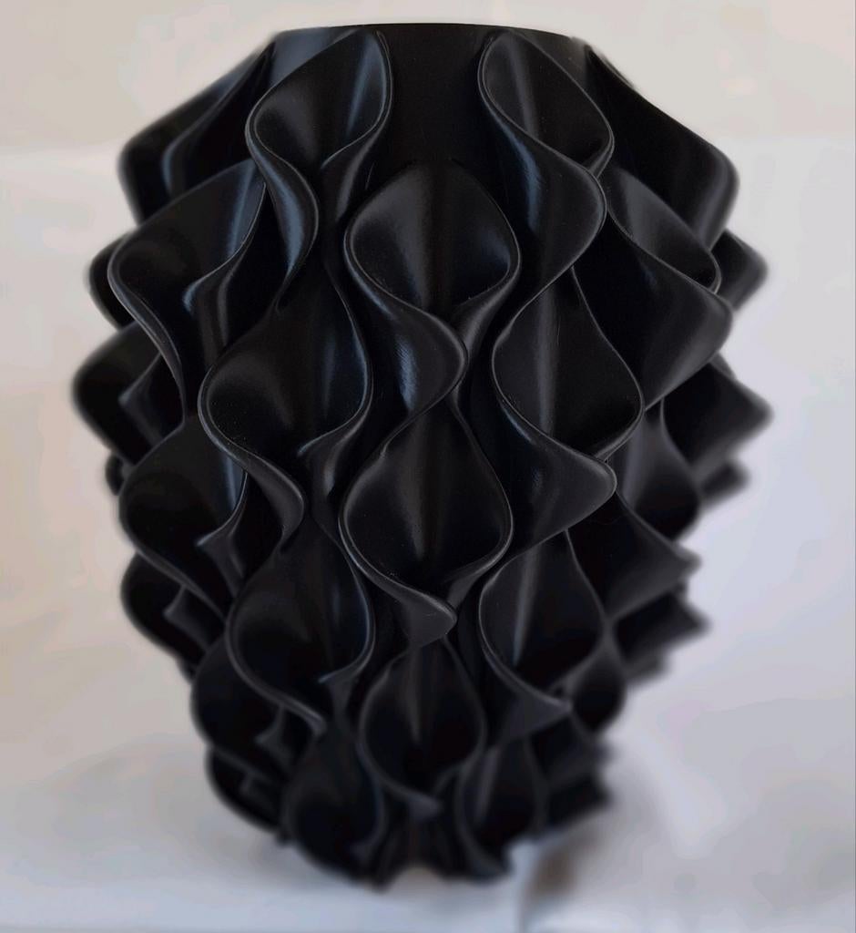 Luxe 3D vaas zwart, Kunststof, Zwart, Nieuw, Ophalen of Verzenden