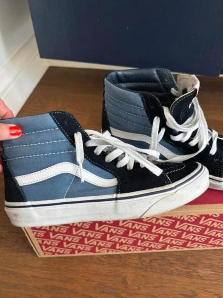 Vans sk8 hi blauwe half hoge sneakers, gympen, maat 36.5, Jongen of Meisje, Schoenen, Ophalen of Verzenden, Zo goed als nieuw