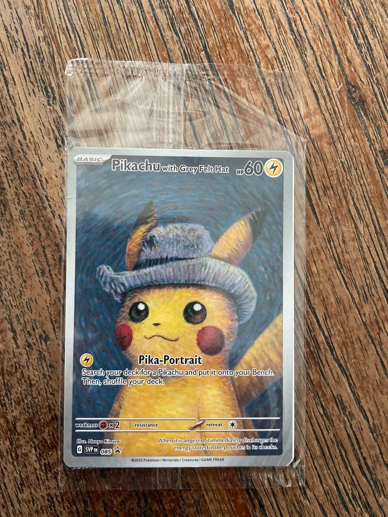 Pikachu with Grey Felt Hat Pokémon kaart, Ophalen of Verzenden, Nieuw, Losse kaart