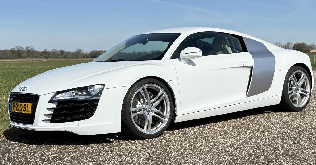Audi R8 4.2 FSI Quattro R-tronic . in perfecte staat, Automaat, Bi-Xenon koplampen, Wit, Leder